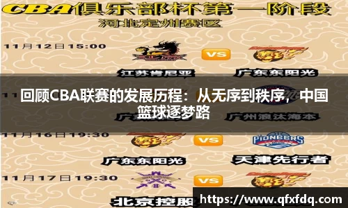 回顾CBA联赛的发展历程：从无序到秩序，中国篮球逐梦路