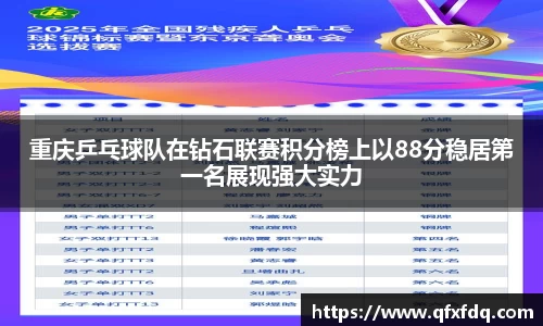 重庆乒乓球队在钻石联赛积分榜上以88分稳居第一名展现强大实力